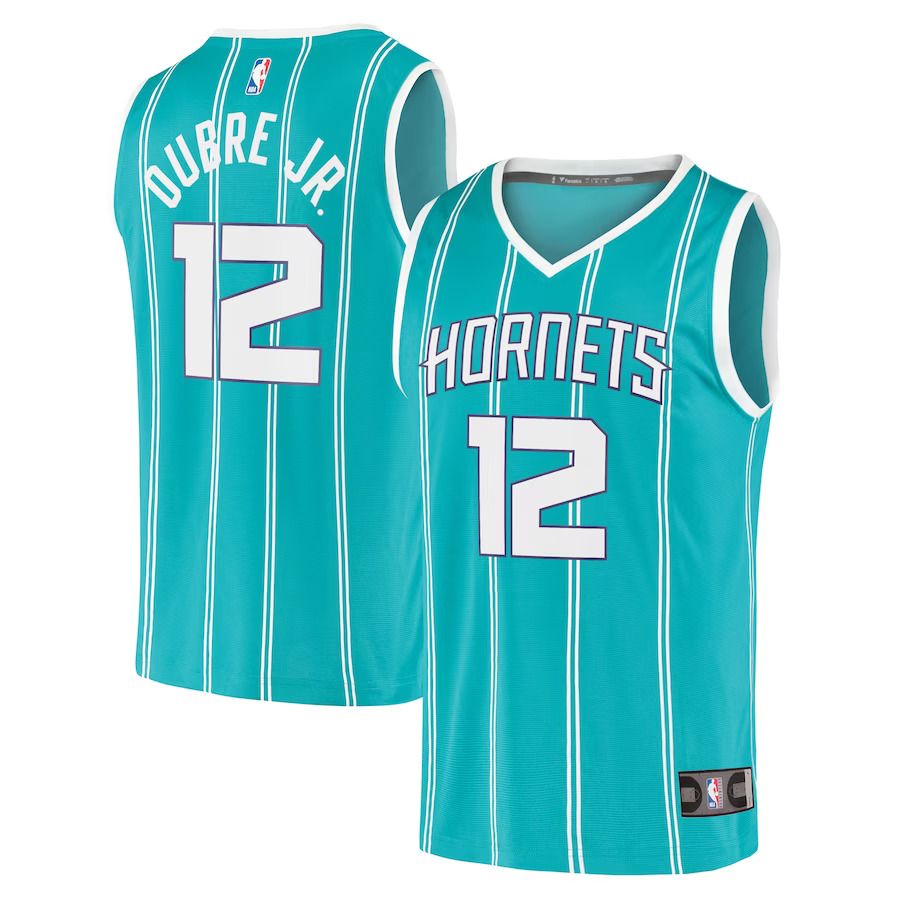 Men Charlotte Hornets 12 Kelly Oubre Jr Fanatics Branded Teal Fast Break Replica NBA Jersey